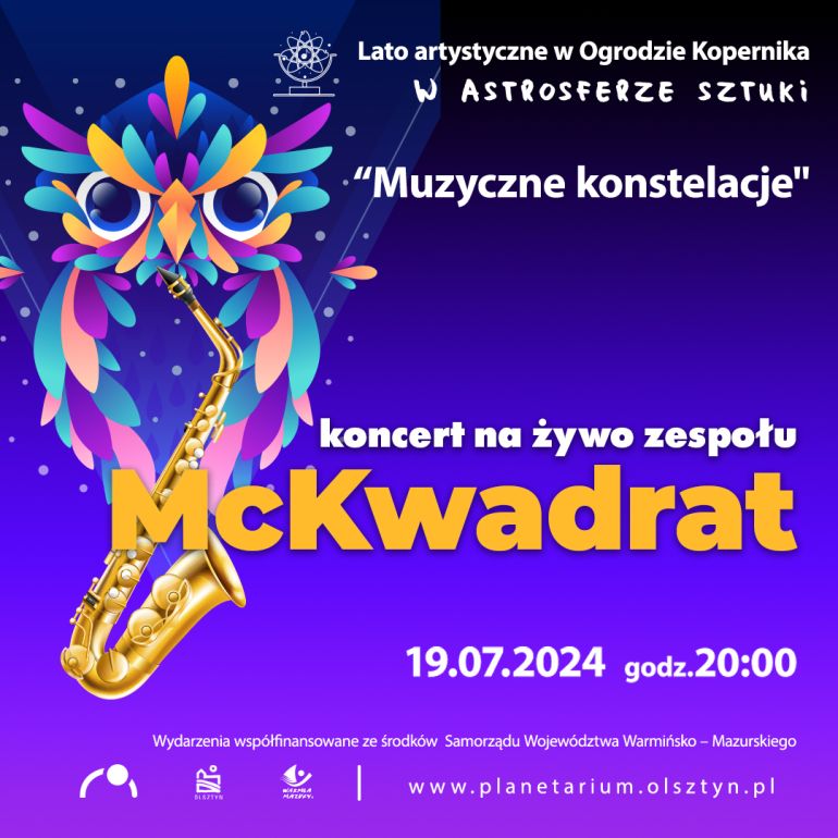 Muzyczne konstelacje - koncert zespołu E=MC Kwadrat | W astrosferze Sztuki - Lato Artystyczne w Ogrodzie Kopernika